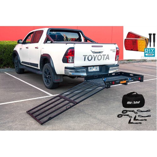 145Cm X 76cm Mobility Scooter Wheelchair Carrier Atv Ramp Trailer With Wireless lights & Straps