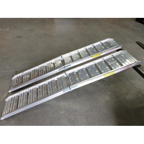 350 Kg 1.8 Metre X 29Cm Folding Aluminium Loading Ramps Heavy Duty Rubber Track Wheel Use